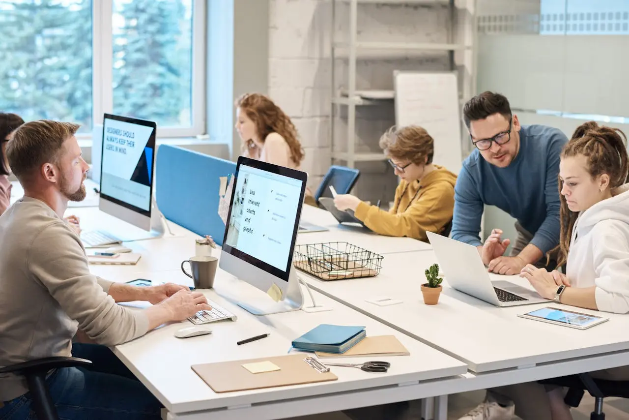 Freelancers collaborating in a digital workspace